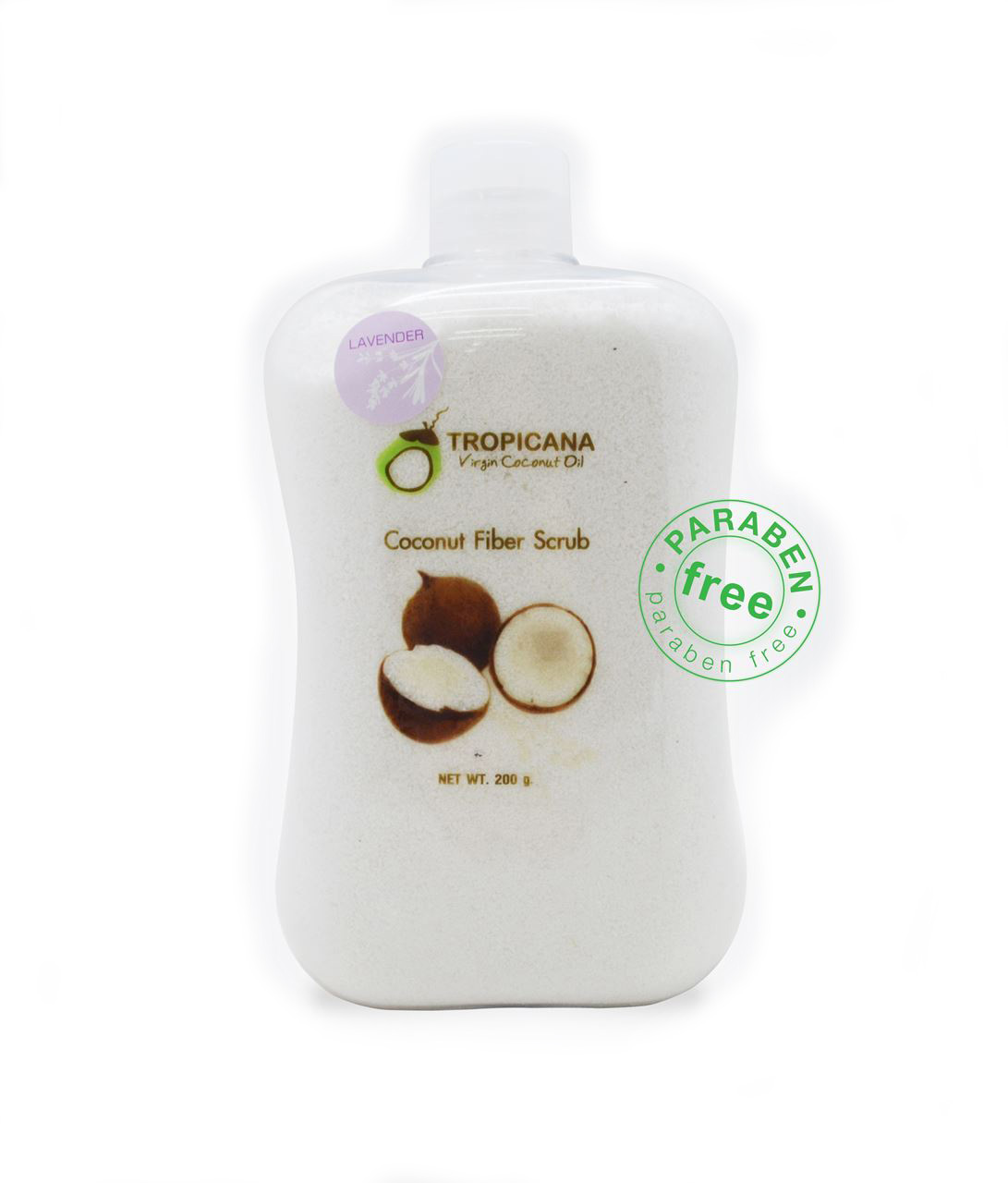 Тайский сухой кокосовый скраб для тела Coconut fiber scrub Tropicana oil 200 гр.