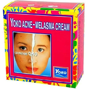 Натуральный мелазма крем для лица против акне и пигментации с коэнзимом Q10 Yoko Acne-melasma cream 4 гр. Таиланд