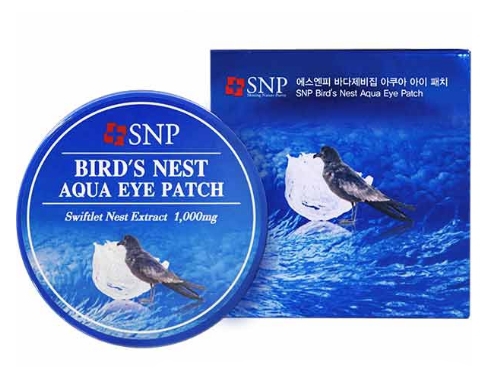 Корейские патчи для век с гидрогелем и экстрактом ласточкиного гнезда SNP Bird's Nest Aqua Eye Patch 60 шт.