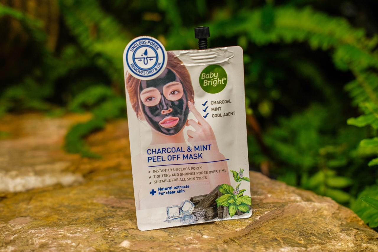 Тайская маска-пленка для лица с углем и мятой Baby Bright Charcoal & Mint Peel Off Mask 10 гр. МАСКА ДЛЯ ЛИЦА ИЗ ТАЙЛАНДА