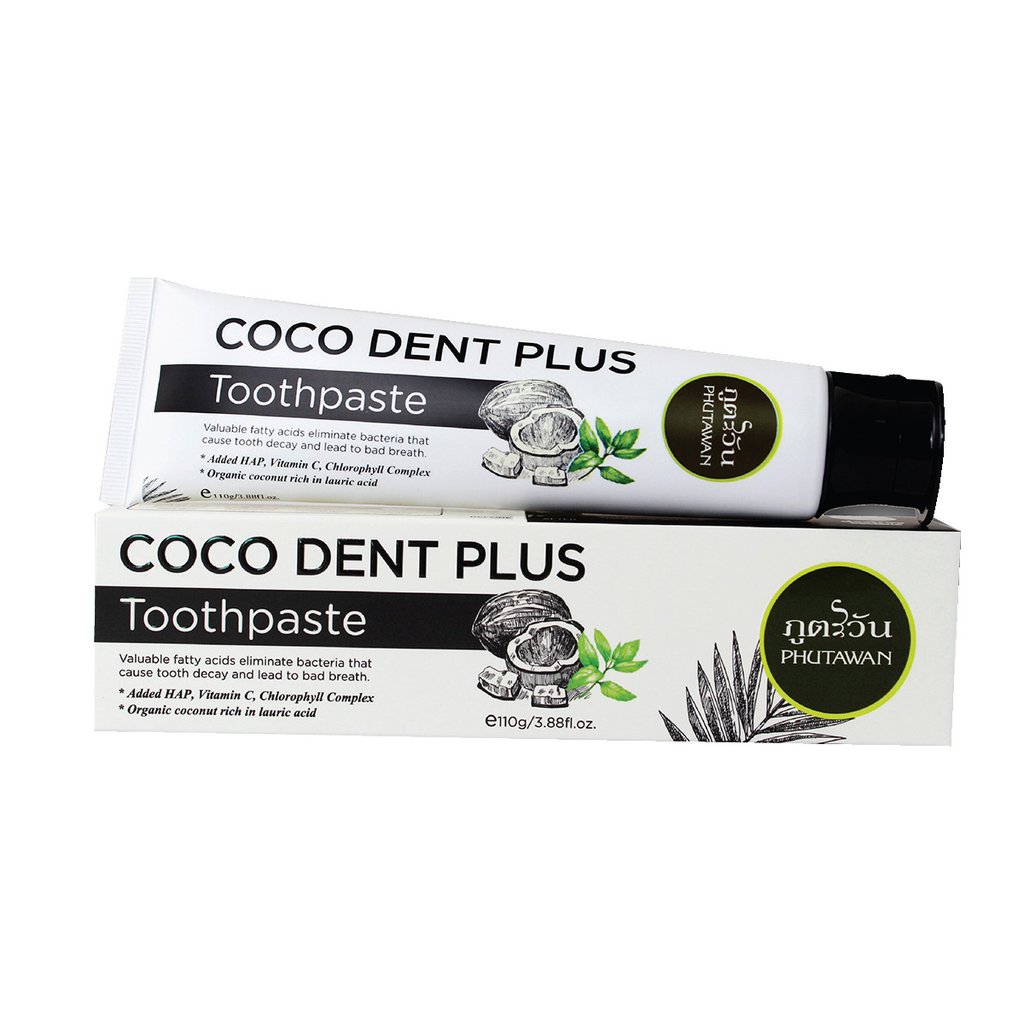 Тайская зубная паста с кокосовым маслом Кокос плюс от Phutawan Coco Dent Plus Toothpaste 110 гр. Phatuwan_Coconut_Toothpaste