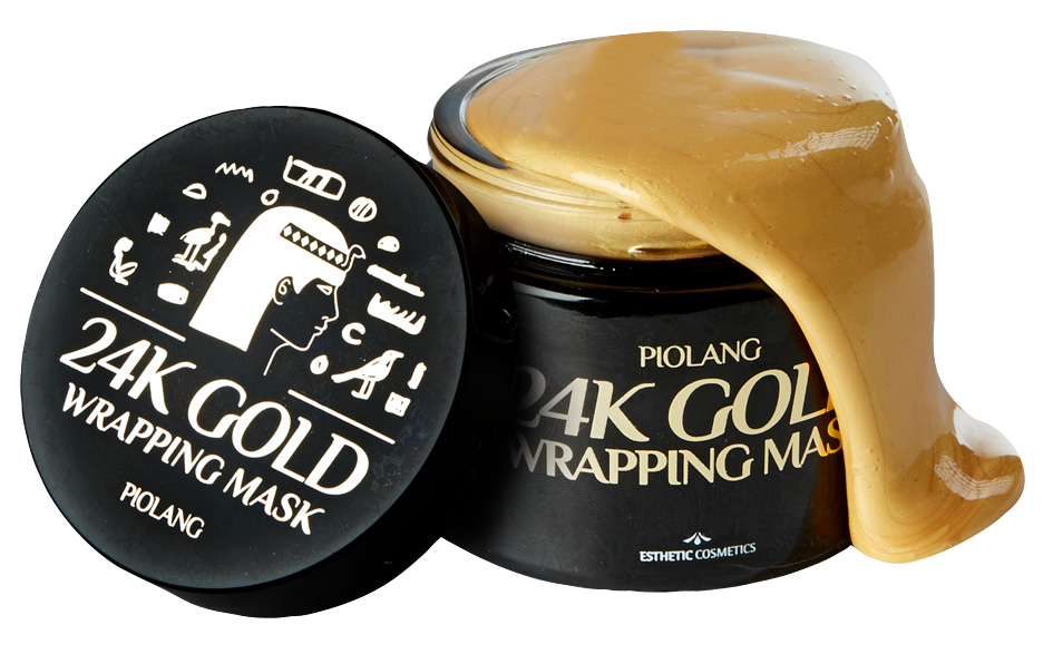 24k_gold_mask_Корейская маска для лица с 24 каратным золотом ESTHETIC HOUSE PIOLANG 24k GOLD WRAPPING MASK 80 мл. корея