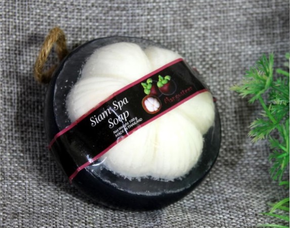 Ароматное фигурное мыло Мангостин из Таиланда на веревочке Fara spa soap.