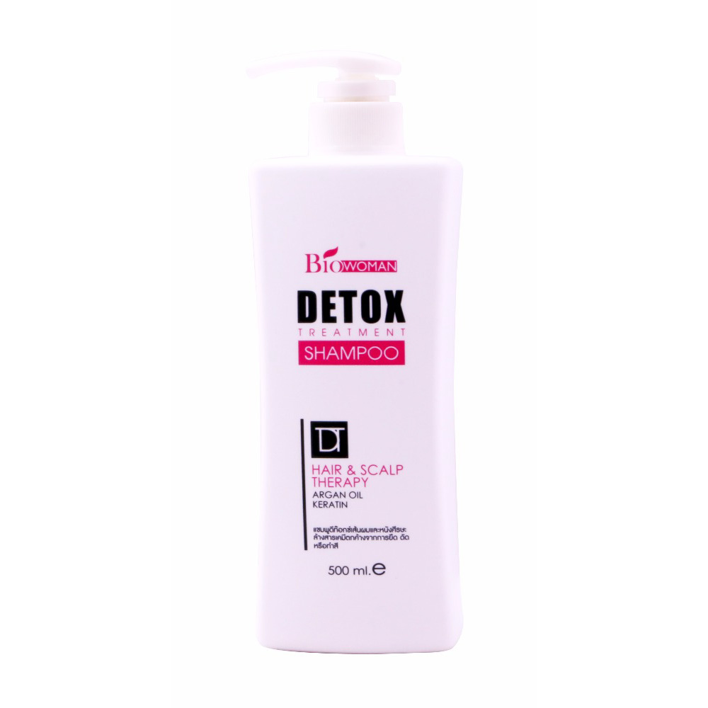 Biowoman-Detox-Treatment-Hair-Scalp-Therapy-Shampoo-Тайский шампунь с кератином, углем бамбука и маслом арганы