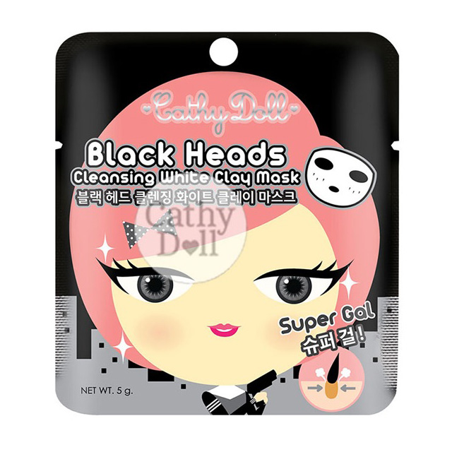Тайская маска-пленка от черных точек очищающая с белой глиной Cathy Doll Black Heads Cleansing White Clay Mask 5 гр.