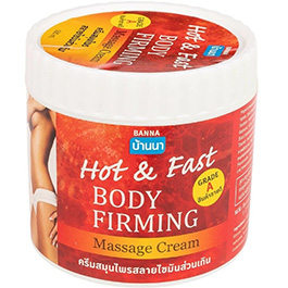Моделирующий согревающий антицеллюлитный Тайский массажный крем Banna Hot & Fast Body Firming Massage Cream 500 мл.
