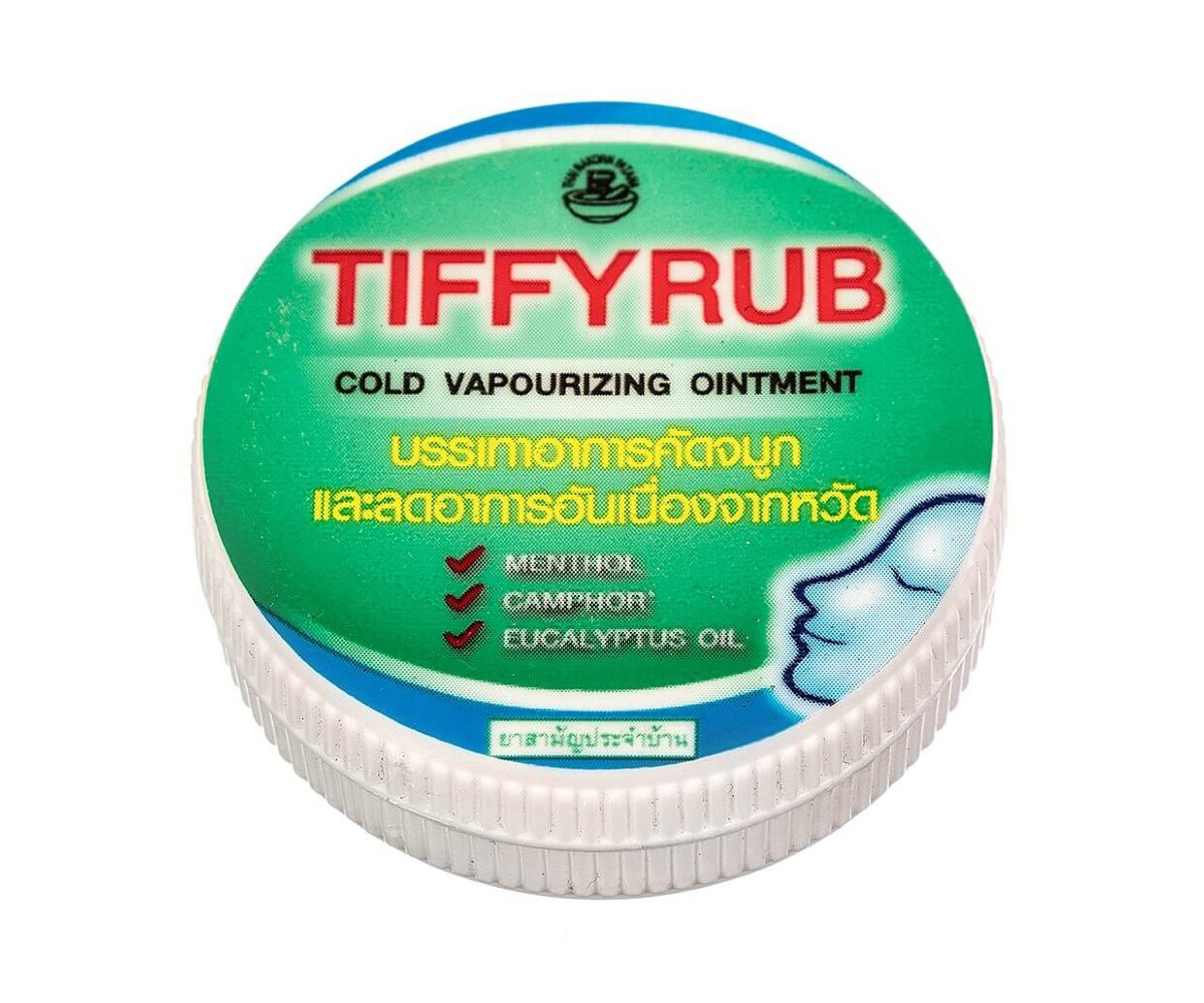 Натуральная мазь от простуды из Тайланда с ментолом TIFFYRUB Cold Vapourizing Ointment купить в Москве и Московской области