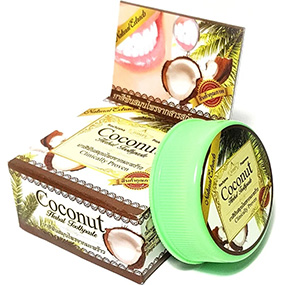 Натуральная отбеливающая травяная зубная паста Кокос Rochjana Coconut Toothpaste 30 гр. Таиланд