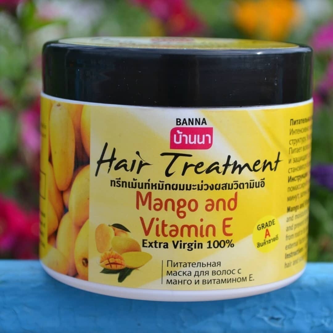 Натуральная питательная маска для волос из Тайланда с манго и витамином Е BANNA Hair Treatment Mango and Vitamin E купить в Москве и Московской области.