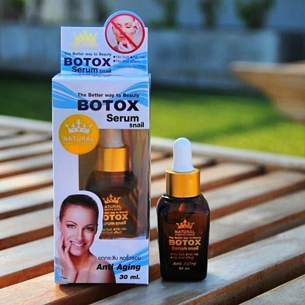 Натуральная сыворотка для лица со слизью улитки и ботокс эффектом NATURAL Botox Serum snail 30 мл. Таиланд