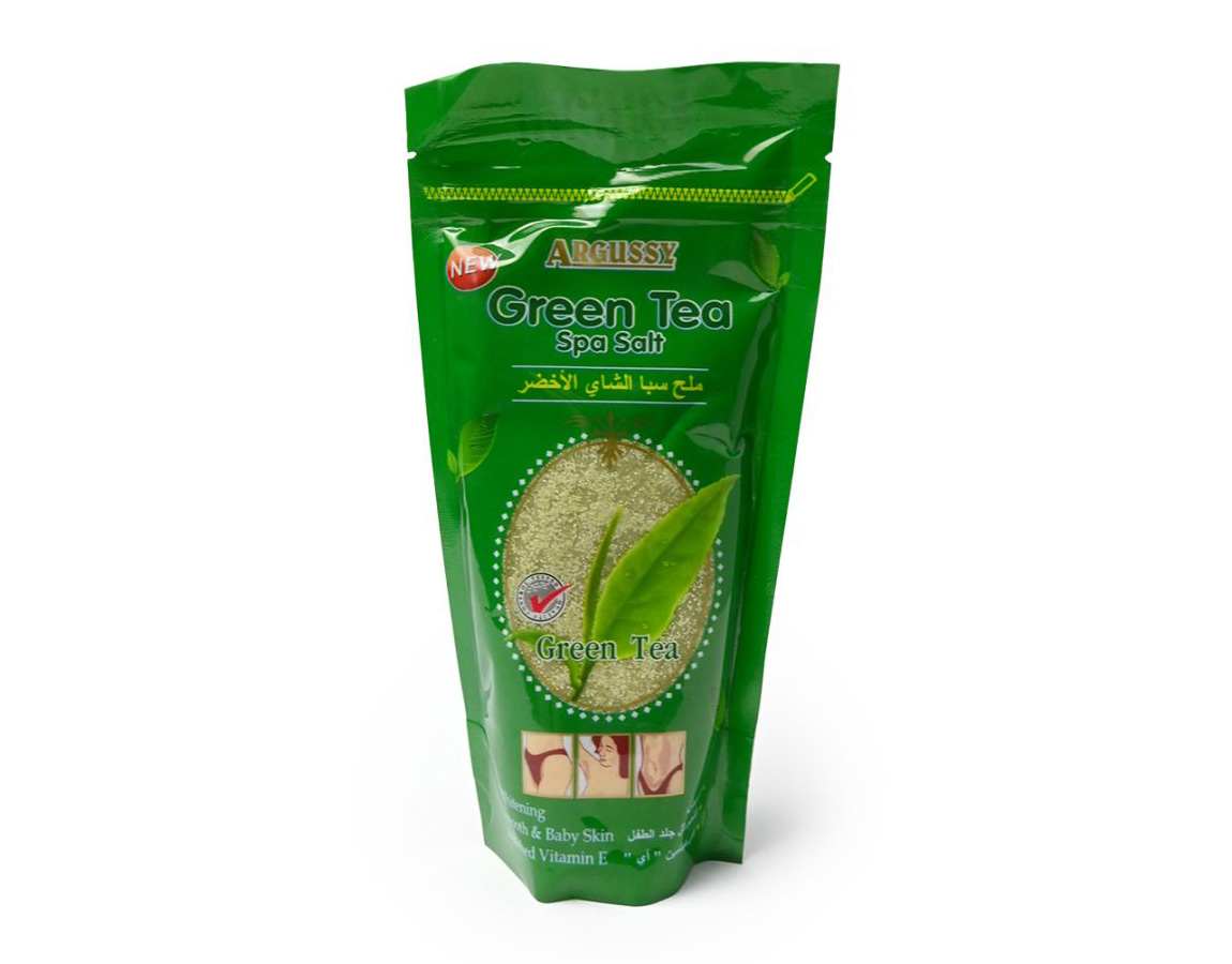 Натуральный Тайский солевой скраб для тела с зеленым чаем Спа-соль Argussy Green Tea Spa Salt купить в Москве и Московской области.