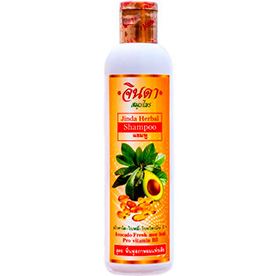 Натуральный травяной лечебный шампунь из Тайланда Jinda Herb с Авокадо Jinda avocado-fresh mee leaf pro vitamin b5 shampoo 250 мл.