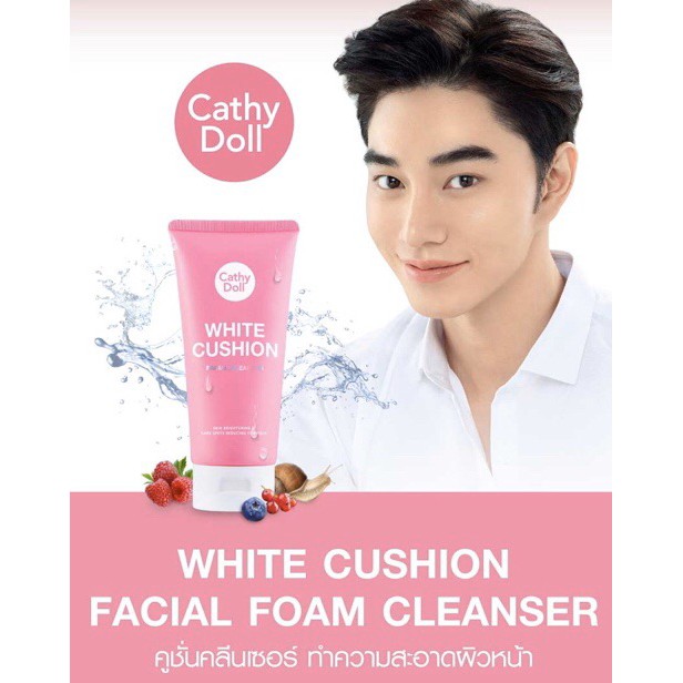 Пенка для умывания из Таиланда с отбеливающим эффектом Karmart Cathy Doll White Cushion Facial Foam Cleanser 120 мл.