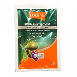 Пробник натуральная лечебная маска для сухих и поврежденных волос с маслом жожоба и протеинами шелка Lolane Natura Hair treatment For Dry & Damaged hair + jojoba oil & silk protein 10 гр. Таиланд