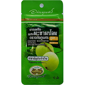 Растительные травяные шарики от кашля и боли в горле Ма Кам Пом Abhaibhubejhr Formula 2 Compound Makhampom Cough Pill 40 шт. Таиланд
