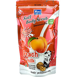 Солевой скраб для тела из Тайланда Персик и Молоко с кожурой грецкого ореха Yoko Salt Body Scrub Peach Plus Milk 350 гр.