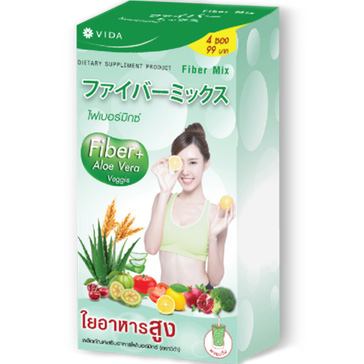 Тайская клетчатка из овощей и фруктов для снижения веса VIDA Fiber Mix + Aloe Vera Veggie 4 пакетика по 12 гр.