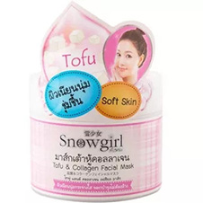 Тайская коллагеновая ночная маска для лица с тофу SnowGirl Tofu & Collagen Facial Mask 100 гр