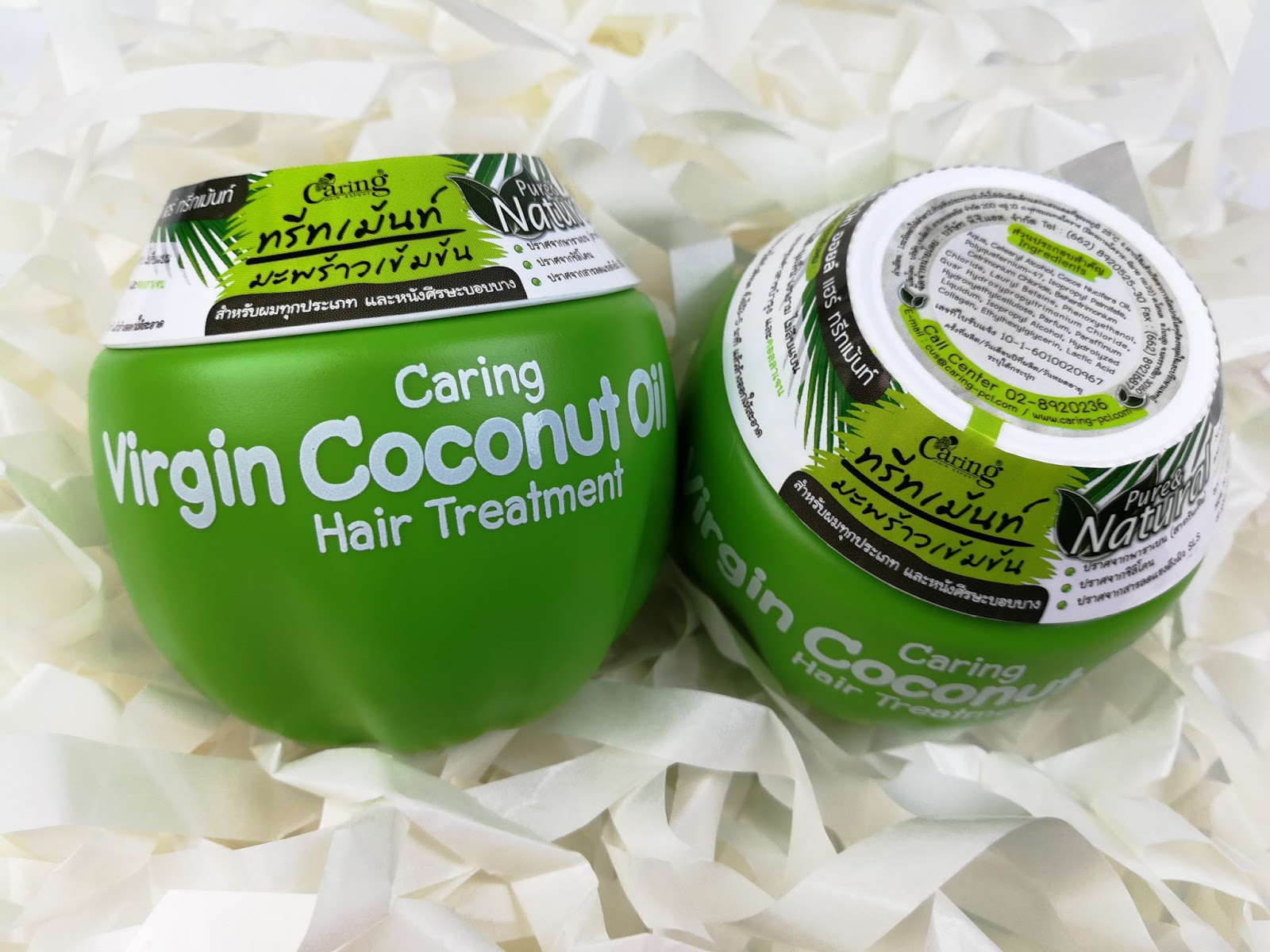 Тайская лечебная маска для волос с Кокосовым маслом Caring Virgin Coconut Oil Hair Treatment 230 гр. тайские маски для волос