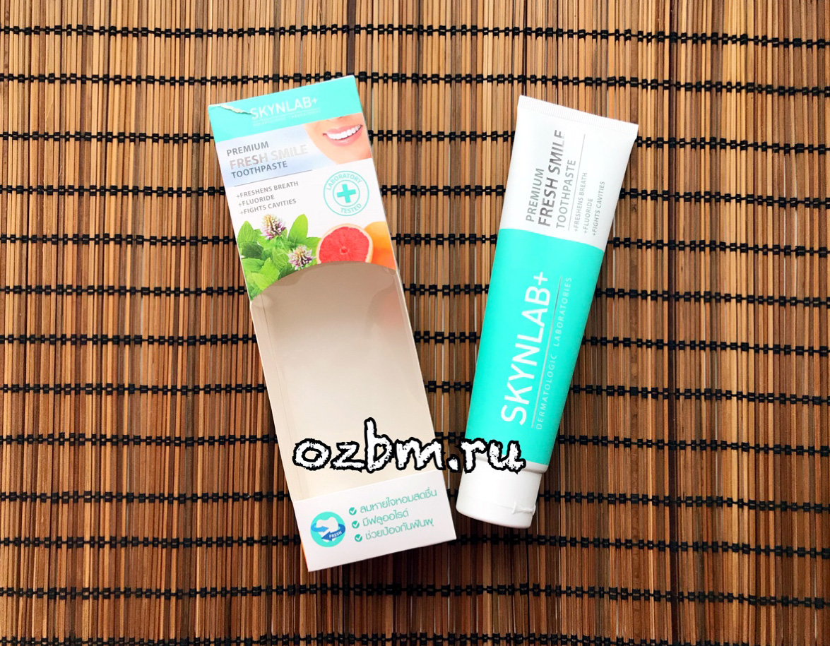 Тайская премиальная растительная освежающая зубная паста Skynlab + Premium Fresh Smile Toothpaste 160 гр. тайланд