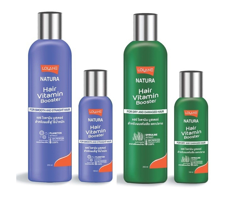 Тайская витаминная сыворотка-бустер для сухих и поврежденных волос Lolane Natura Hair Vitamin Booster For Dry And Damaged Hair Green 100 мл.