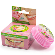 Тайская зубная паста круглая розовая 5 Стар с гвоздикой Herbal Clove Toothpaste 5 STAR COSMETIC 25 гр. ЗУБНАЯ ПАСТА ИЗ ТАЯ