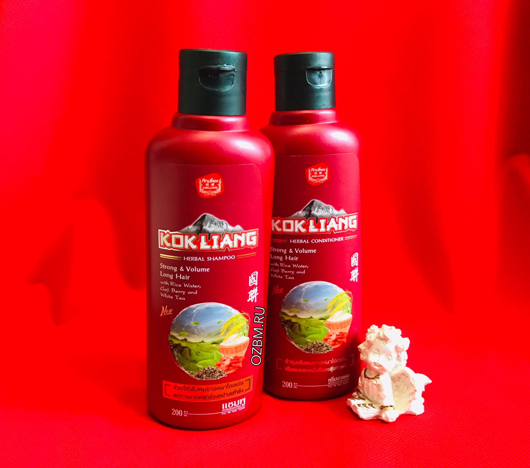 Тайский кондиционер для укрепления и роста волос с ягодами годжи Kokliang Herbal Conditioner Strong & Volume Long Hair 200 мл. кондиционер из Тайланда