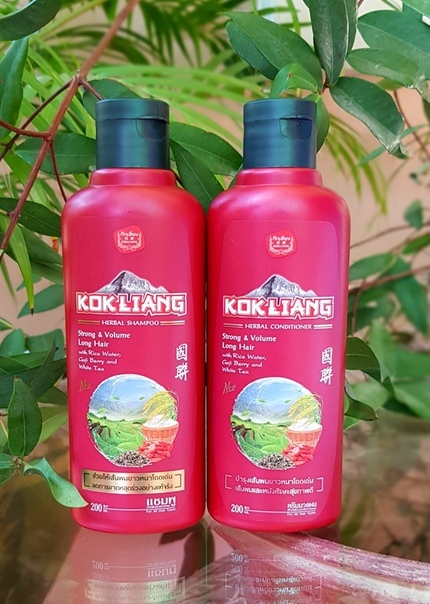 Тайский кондиционер для волос с ягодами годжи и белым чаем Kokliang Herbal Conditioner Strong & Volume Long Hair 200 мл.