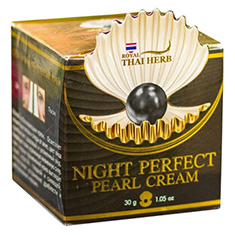 Тайский ночной крем для лица с жемчужной пудрой Royal Thai Herb Night Perfect Pearl Cream 30 гр.