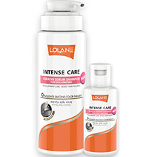 Тайский шампунь для увеличения объема волос Lolane Intense Care Keratin Serum Shampoo For Volumizing 400 мл