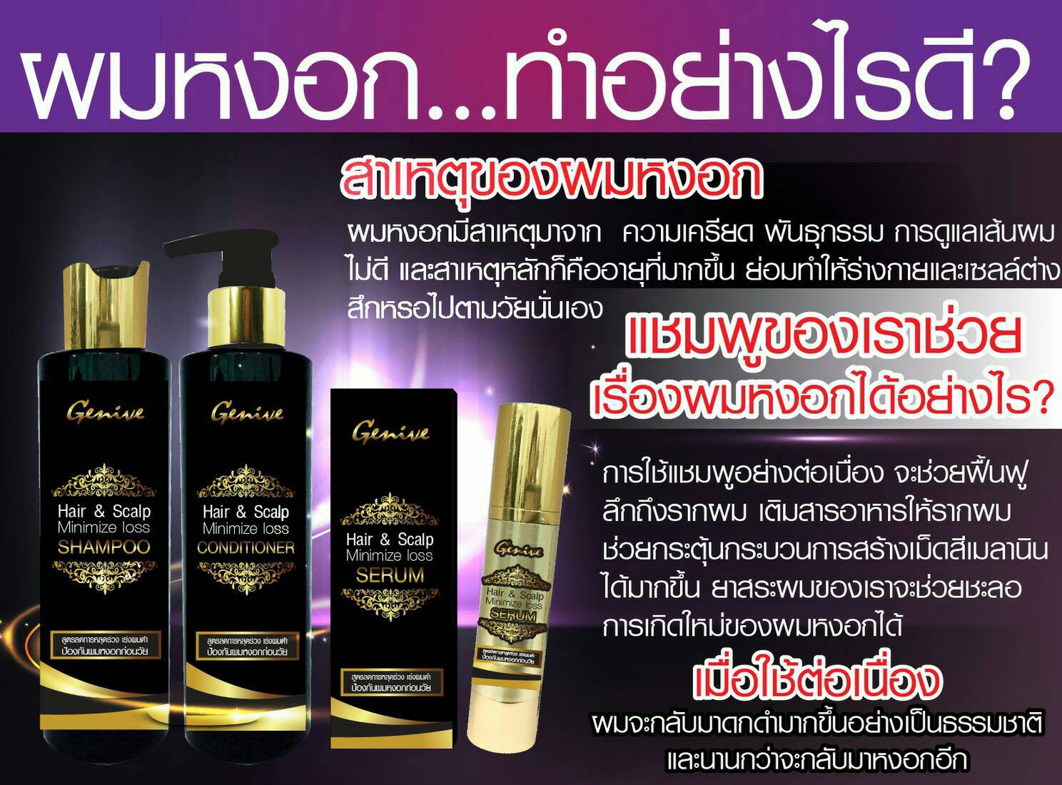 Тайский шампунь и кондиционер для роста волос Genive Hair and Scalp Minimize Loss 200 мл. таиланд
