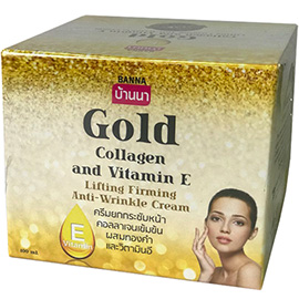 Тайский укрепляющий лифтинг-крем для лица Золото, Коллаген и Витамин Е Банна Gold Collagen and Vitamin E Firming Facial Cream Banna 100 мл.