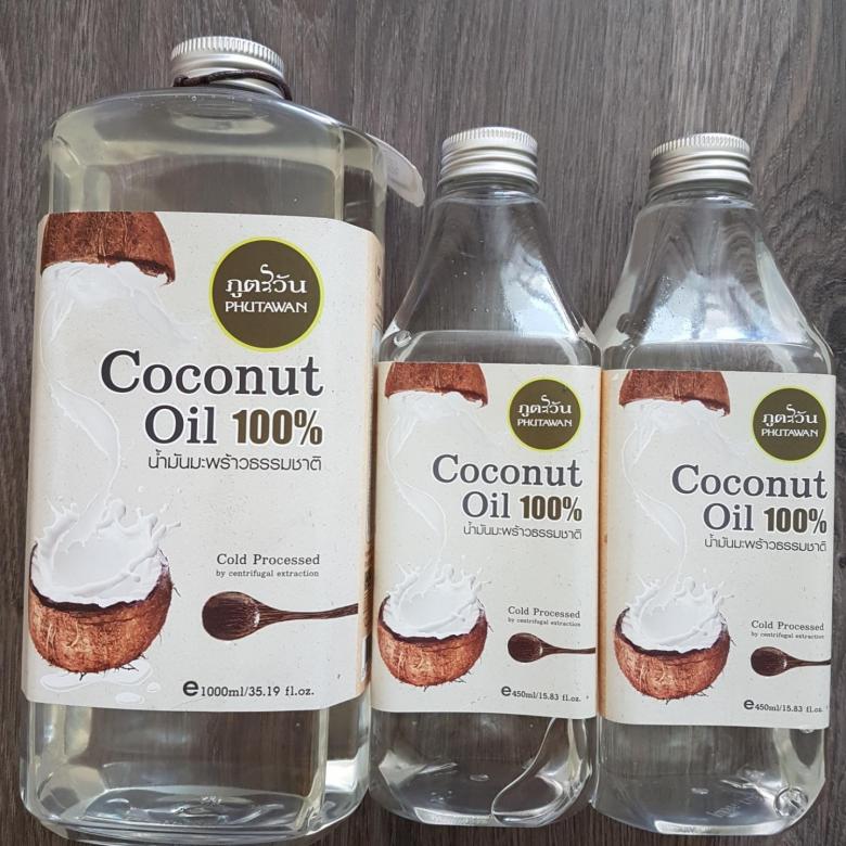 Тайское натуральное 100% органическое кокосовое масло холодного отжима Phutawan Coconut Oil. кокосовое масло из таиланда купить в москве