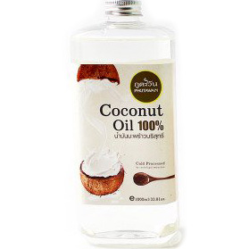 Тайское натуральное 100% органическое кокосовое масло холодного отжима Phutawan Coconut Oil 1000 мл. тайское масло
