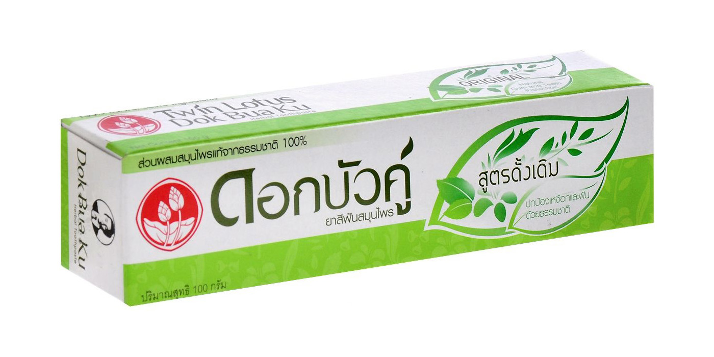Травяная зубная паста из Тайланда оригинальная формула Herbal Original Twin Lotus 100 гр. тайская косметика озбм