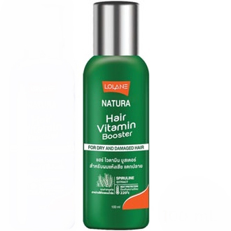 Натуральный витаминный бустер сыворотка для сухих и повреждённых волос с секущимися кончиками Lolane Natura Hair Vitamin Booster for Dry and Damaged hair Green 100 мл. Таиланд